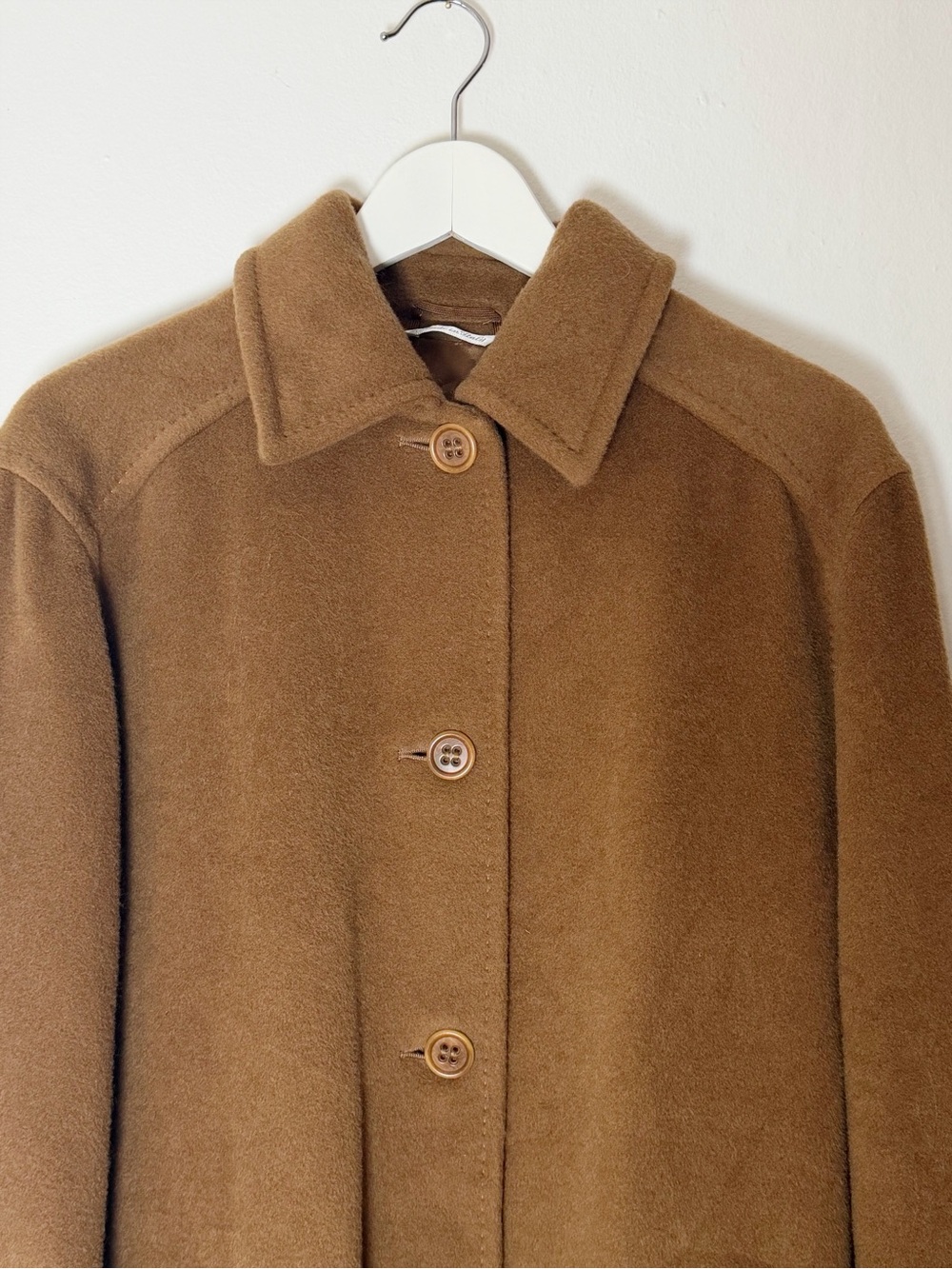 Max Mara Vintage 90s Camel Wool Cashmere Short Coat - White Tag Made in Italy - Picture 3 of 11